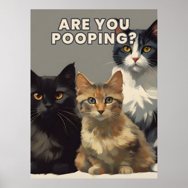 Póster ¿es usted un poster del gato pooping? (Frente)