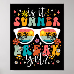 Póster Es vacaciones de verano pero retro Groovy feliz úl