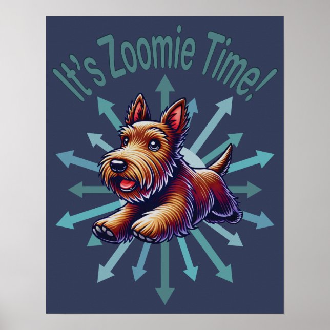 Póster Es Zoomie Time Brown Scotty (Frente)