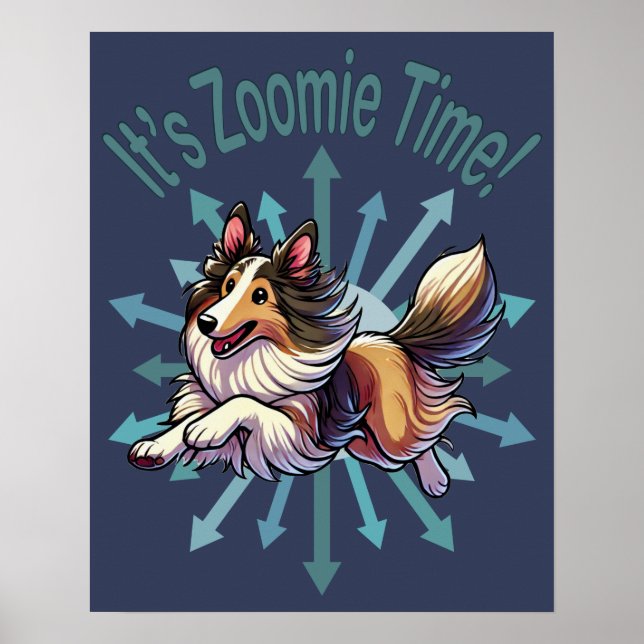 Póster Es Zoomie Time Collie (Frente)