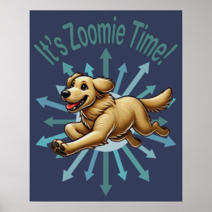 Póster Es Zoomie Time Golden Retriever