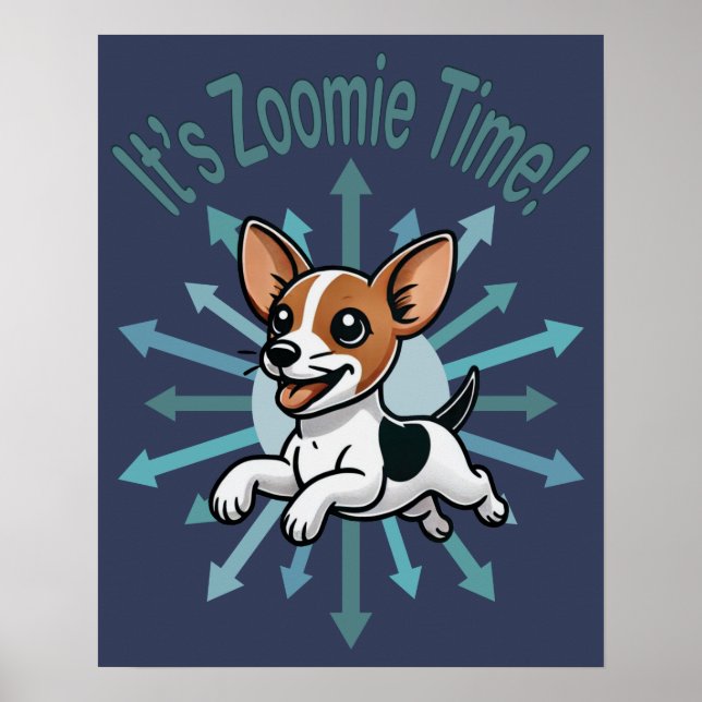 Póster Es Zoomie Time Rat Terrier (Frente)