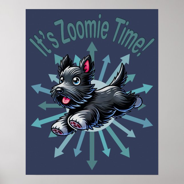 Póster Es Zoomie Time Scottish Terrier (Frente)