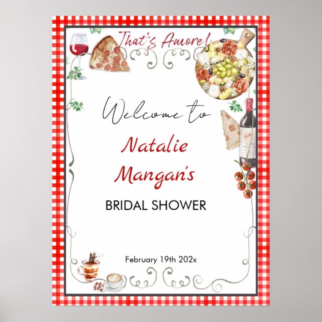 Póster Esa es Amore Bridal Shower 2 (Frente)