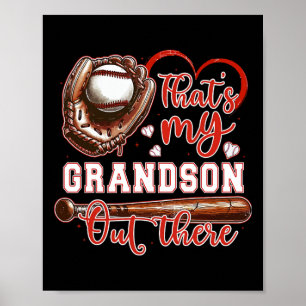 Póster Esa es mi nieto ahí fuera, abuela de béisbol.