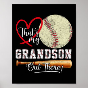 Póster Esa es mi nieto ahí fuera, abuela de béisbol.