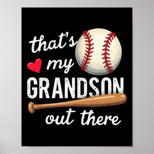 Póster Esa es mi nieto ahí fuera, abuela de béisbol.