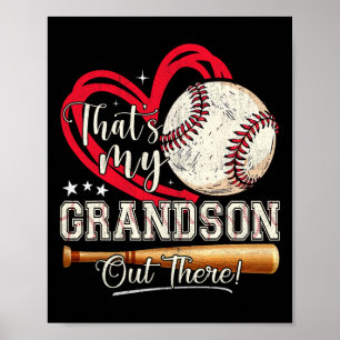 Póster Esa es mi nieto ahí fuera, abuela de béisbol.