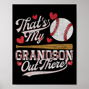 Póster Esa es mi nieto ahí fuera, abuela de béisbol.