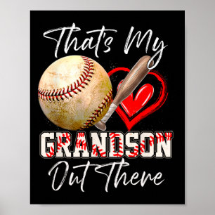 Póster Esa es mi nieto ahí fuera, abuela de béisbol.