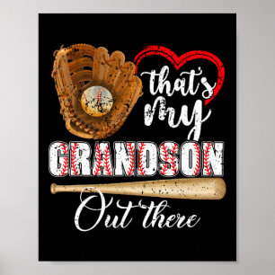 Póster Esa es mi nieto ahí fuera, abuela de béisbol.