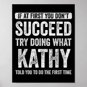 Póster Esa es mi nombre Co. Kathy Mujer Negro Moderno Let