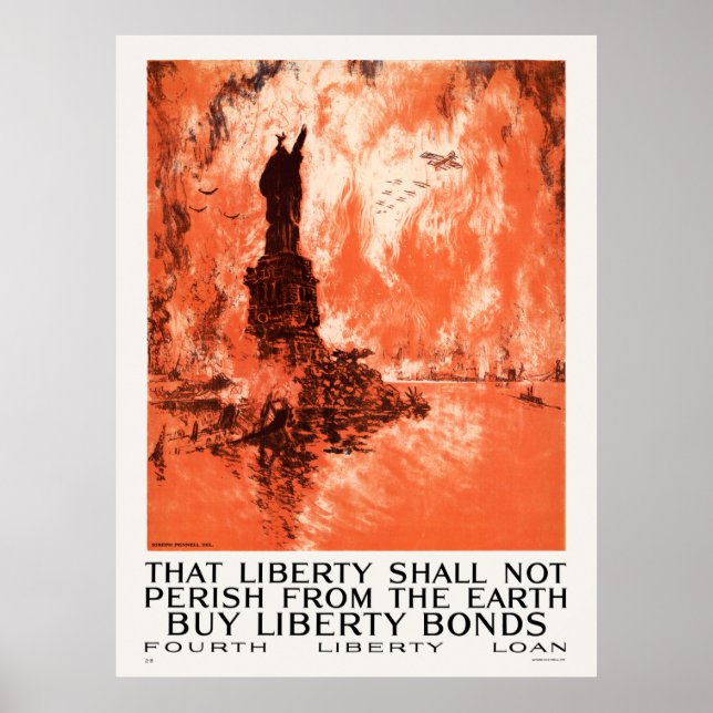 Póster Esa libertad no perecerá de la Tierra en la Primer (Frente)