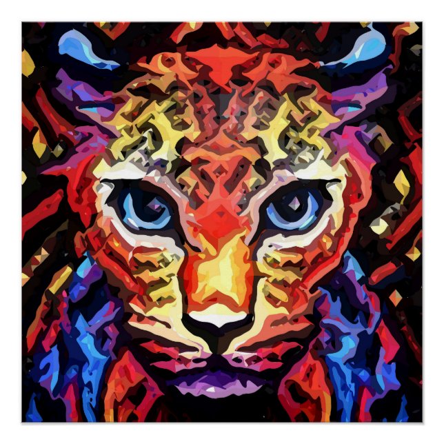 Póster Esa Mirada Colorida de Leopardo  (Anverso)