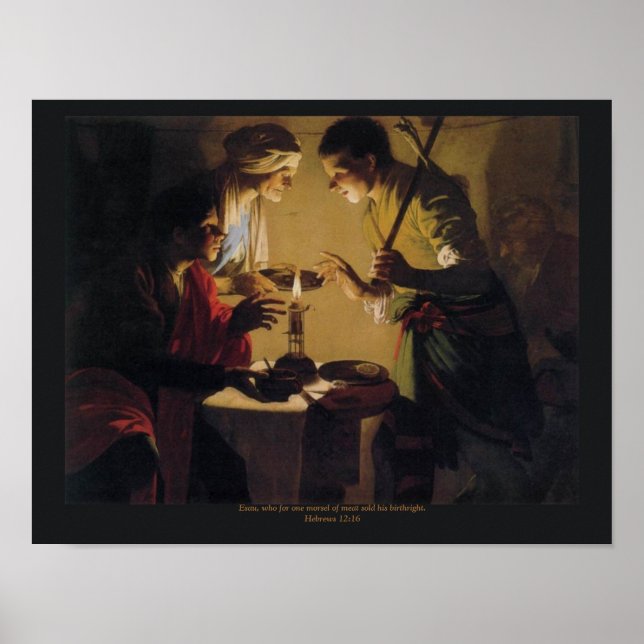 Póster Esau Vendiendo Su Nacimiento Hendrick Brugghen (Frente)