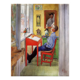 Póster Esbjorn Haciendo su tarea personal por Carl Larsso