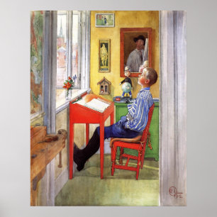 Póster Esbjorn Haciendo su tarea personal por Carl Larsso