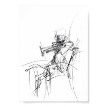 Esbozo abstracto del jugador de trompeta - Premium