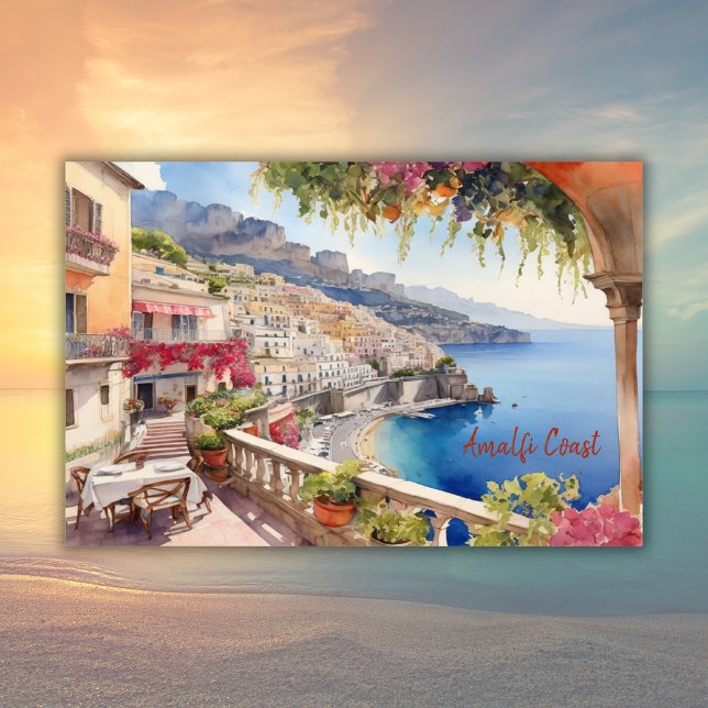 Póster Esbozo acuático de Amalfi Coast Italia | (Subido por el creador)