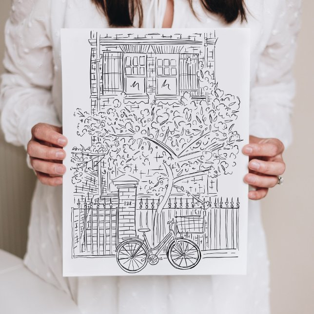 Póster Esbozo blanco y negro Poster de escalas en la ciud (Subido por el creador)