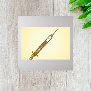 Póster Esbozo de atención médica de jeringas de cosecha v