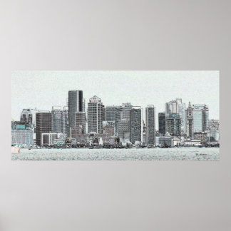 Póster Esbozo de Boston