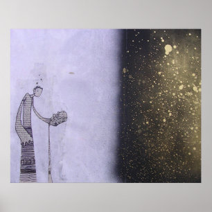 Póster Esbozo de cerveza de flujo