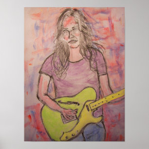 Póster Esbozo de Chica de música en directo