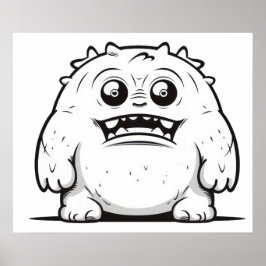 Póster Esbozo de esquema monocromático