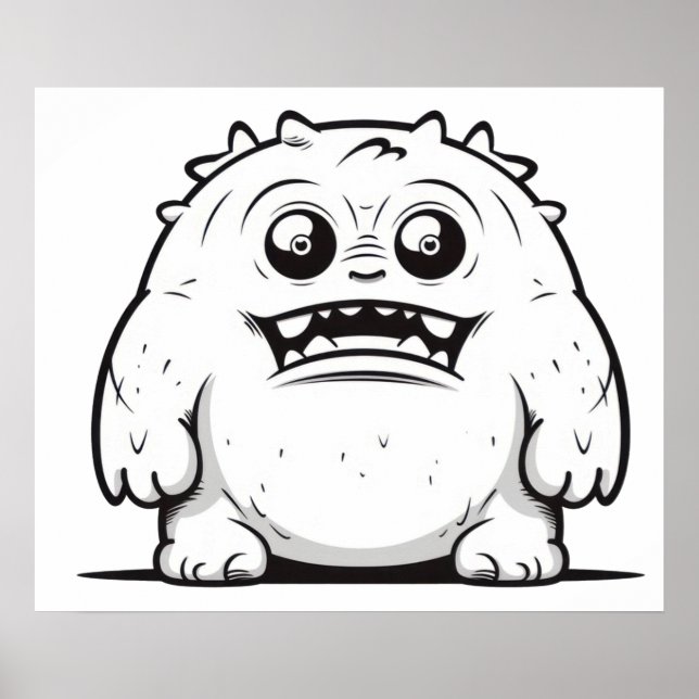 Póster Esbozo de esquema monocromático (Frente)