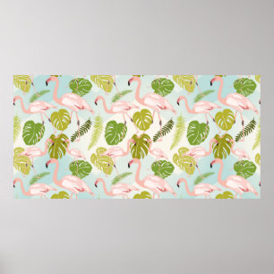 Póster Esbozo de flamingo rosado dibujado a mano. Ilustra