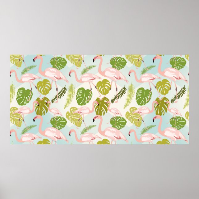 Póster Esbozo de flamingo rosado dibujado a mano. Ilustra (Frente)