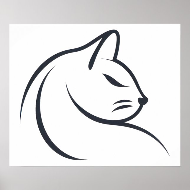 Póster Esbozo de gato (Frente)