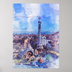 Póster Esbozo de Guell Park