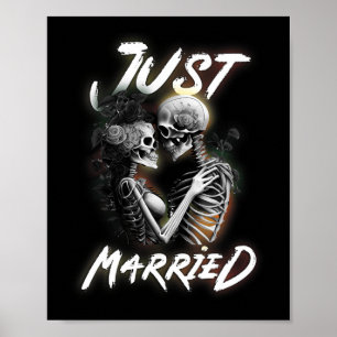 Póster Esbozo de Halloween casado Novia y Boda de Groom