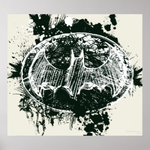 Póster Esbozo de la bandeja de agua de Batman Grunge