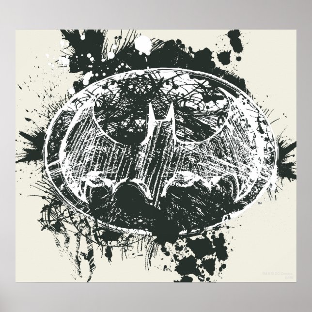 Póster Esbozo de la bandeja de agua de Batman Grunge (Frente)