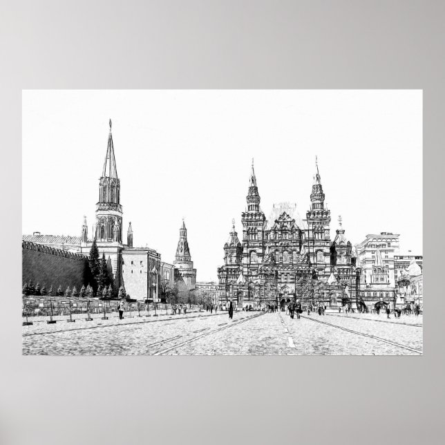 Póster Esbozo de la Plaza Roja (Frente)