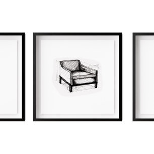 Póster Esbozo de la silla del brazo apilado