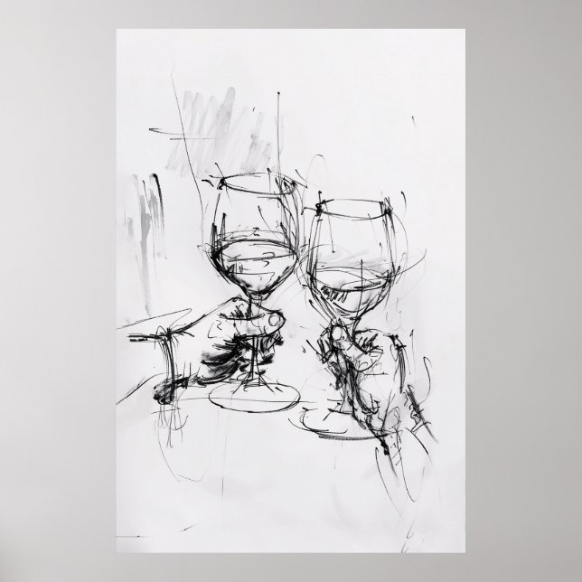 Póster Esbozo de la tostada abstracta - (Frente)