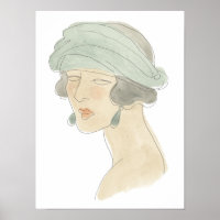 Esbozo de moda de flapper - Retrato