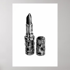 Póster Esbozo de moda de lápiz labial