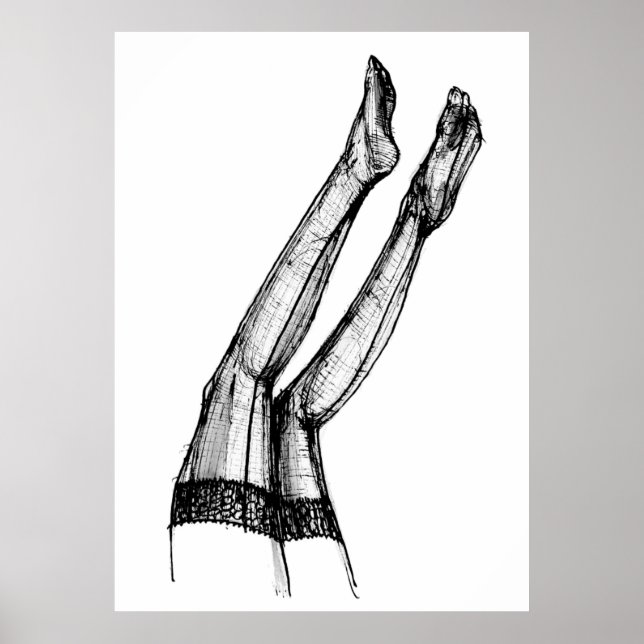 Póster Esbozo de moda de Stockings (Frente)