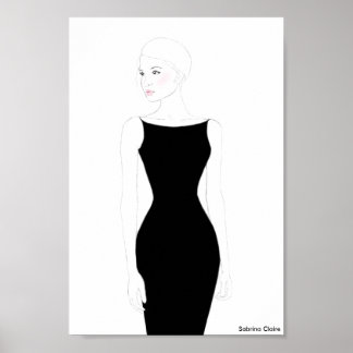 Póster Esbozo de moda - Pequeño vestido negro
