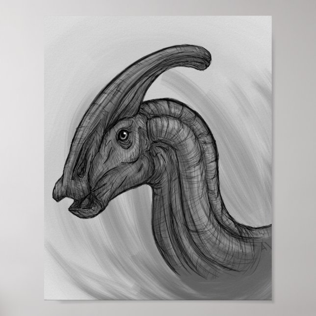 Póster Esbozo de Parasaurolophus (Frente)