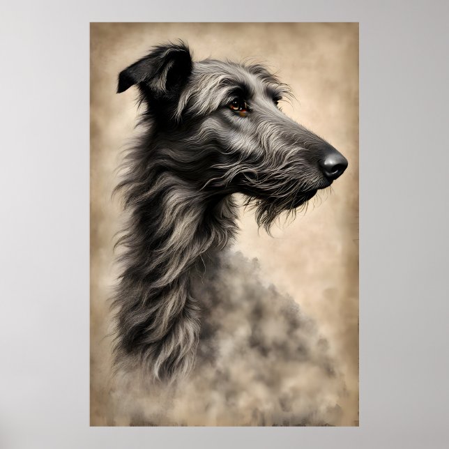 Póster Esbozo de perro de Greyhound (Frente)