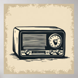 Póster Esbozo de radio antiguo