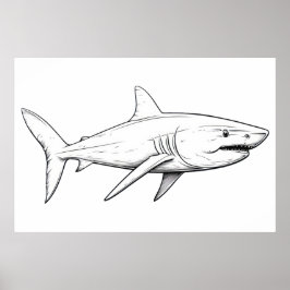 Póster Esbozo de tiburón