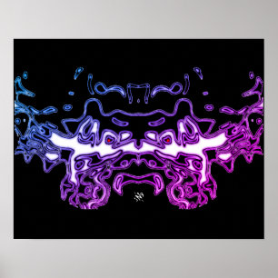 Póster Esbozo de tigres (blanco 3)