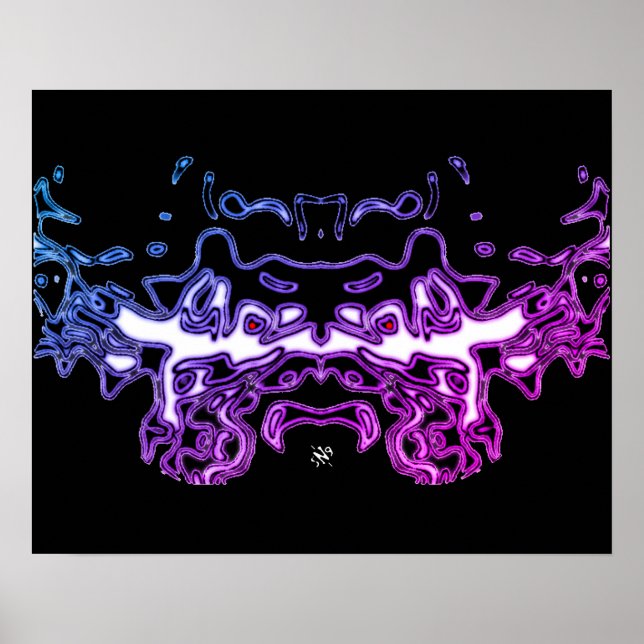 Póster Esbozo de tigres (blanco 3) (Frente)